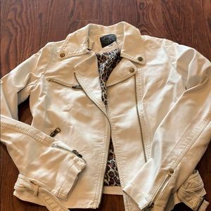 Faux White Leather Jacket